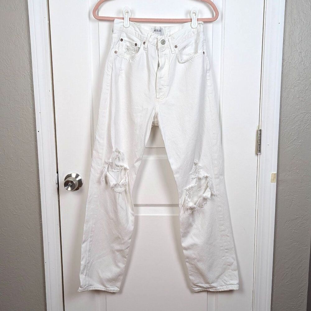 AGOLDE | White Distressed 90's Denim Jeans Size 25